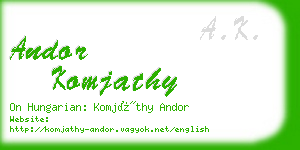 andor komjathy business card